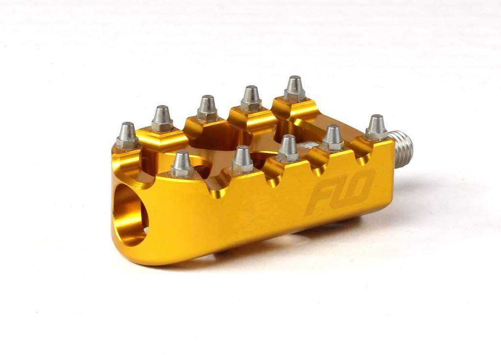 Flo Motorsports, Flo Moto Gold Aluminum Motorcycle MX Platform Shift Peg Harley XL Dyna FXR M8