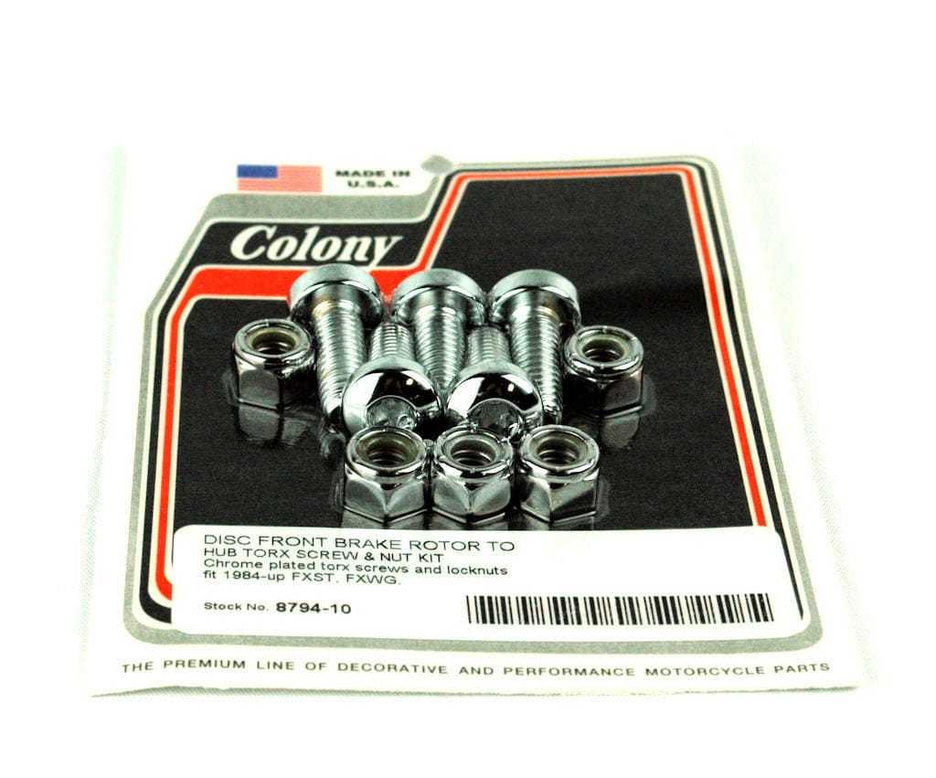 Colony, Front Brake Rotor Disk Bolt Hardware Kit 516"-18 X 7/8" Threads Colony 8794-10