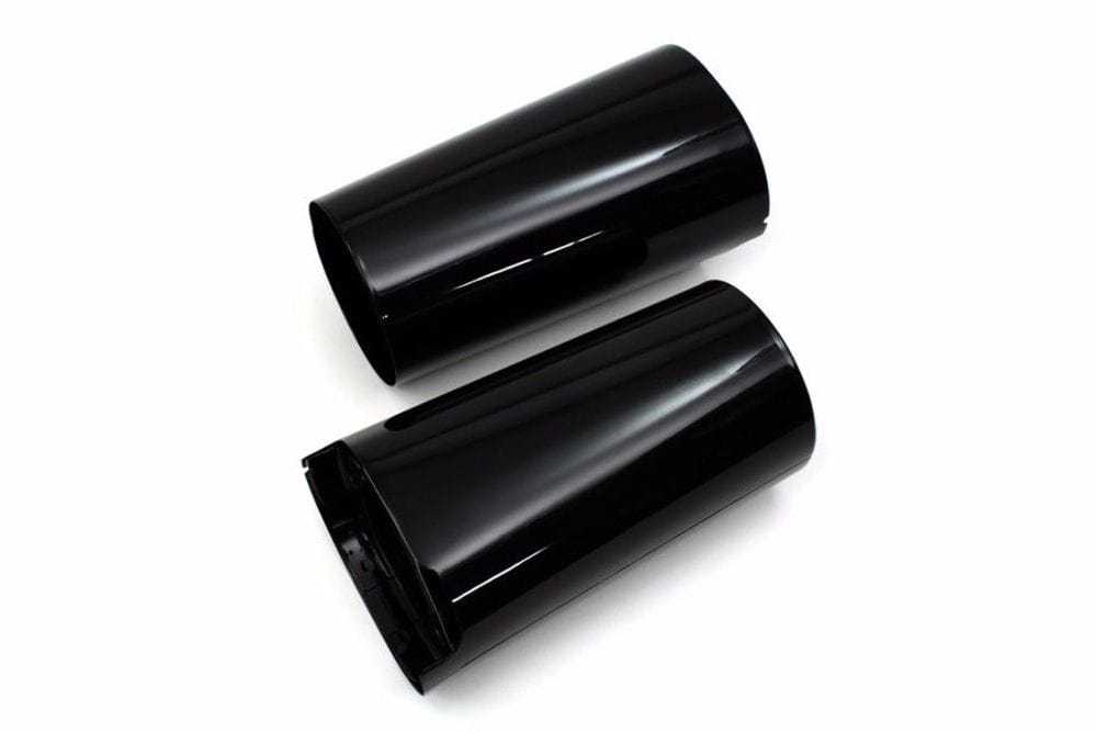 Wyatt Gatling, Gloss Black Stock Fork Tube Slider Cover Harley Touring Bagger 14+ OEM 45600023