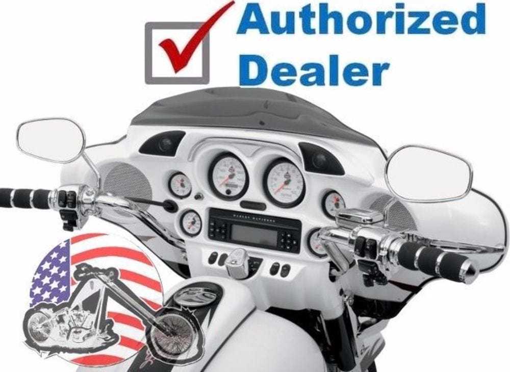 Hogtunes, Hogtunes Black Chrome Hog Pod Inner Fairing Dash Trim Tweeter Kit Harley Batwing