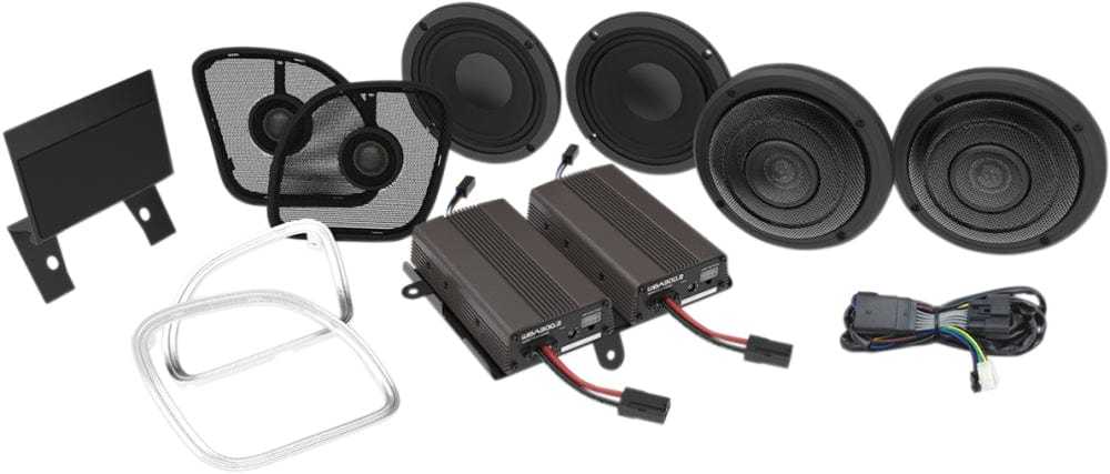 Hogtunes, Hogtunes Wild Boar 600 Watt Amp 4 Speaker Front Rear Audio Harley Touring FLTRU