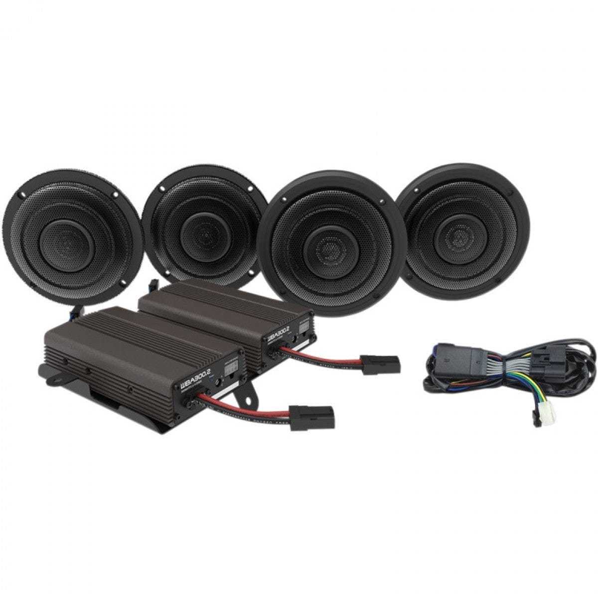 Hogtunes, Hogtunes Wild Boar 600 Watt Amp 4 Speaker Front Rear Audio Kit Harley Touring