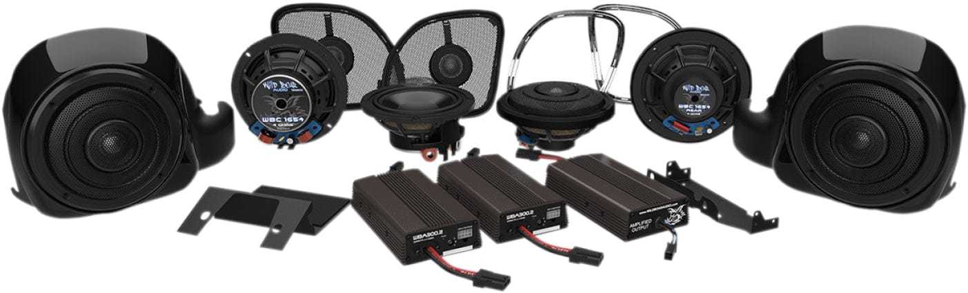 Hogtunes, Hogtunes Wild Boar Whole Hog 900 Watt Amp 6 Speaker Audio Kit Harley FLTRU 15+