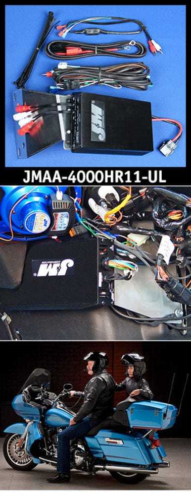 J&M Corp, J&M Performance Series 400w 4-Ch Amplifier Amp Kit Fairing Harley FLTRU 2011-13