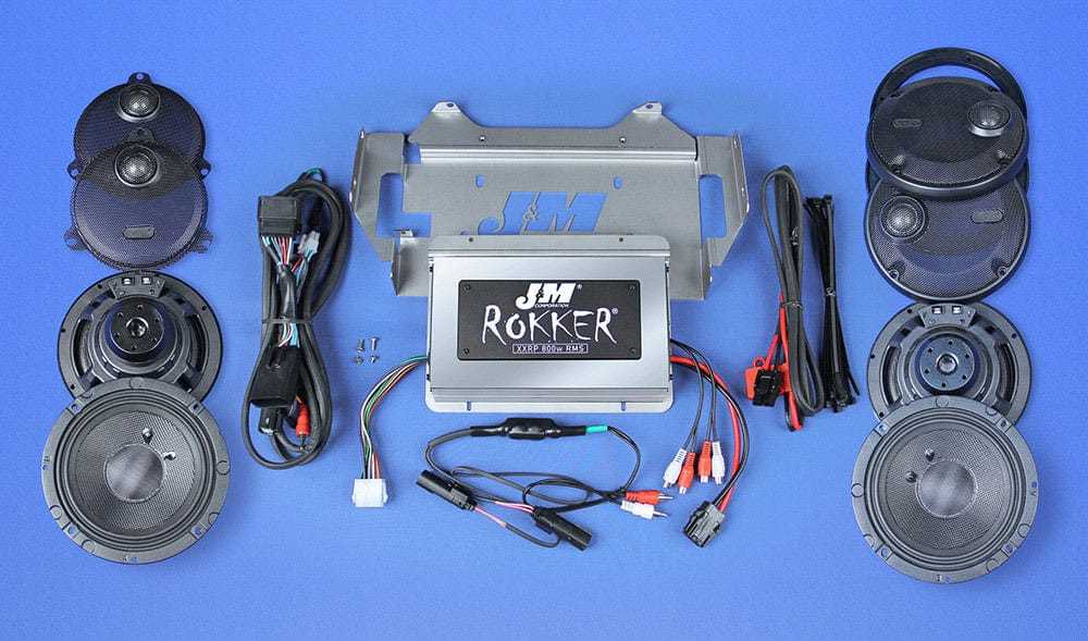 J&M Corp, J&M ROKKER XXR Extreme 800w 4-Speaker Amp Install Kit 14-20 Harley Ultra Limited