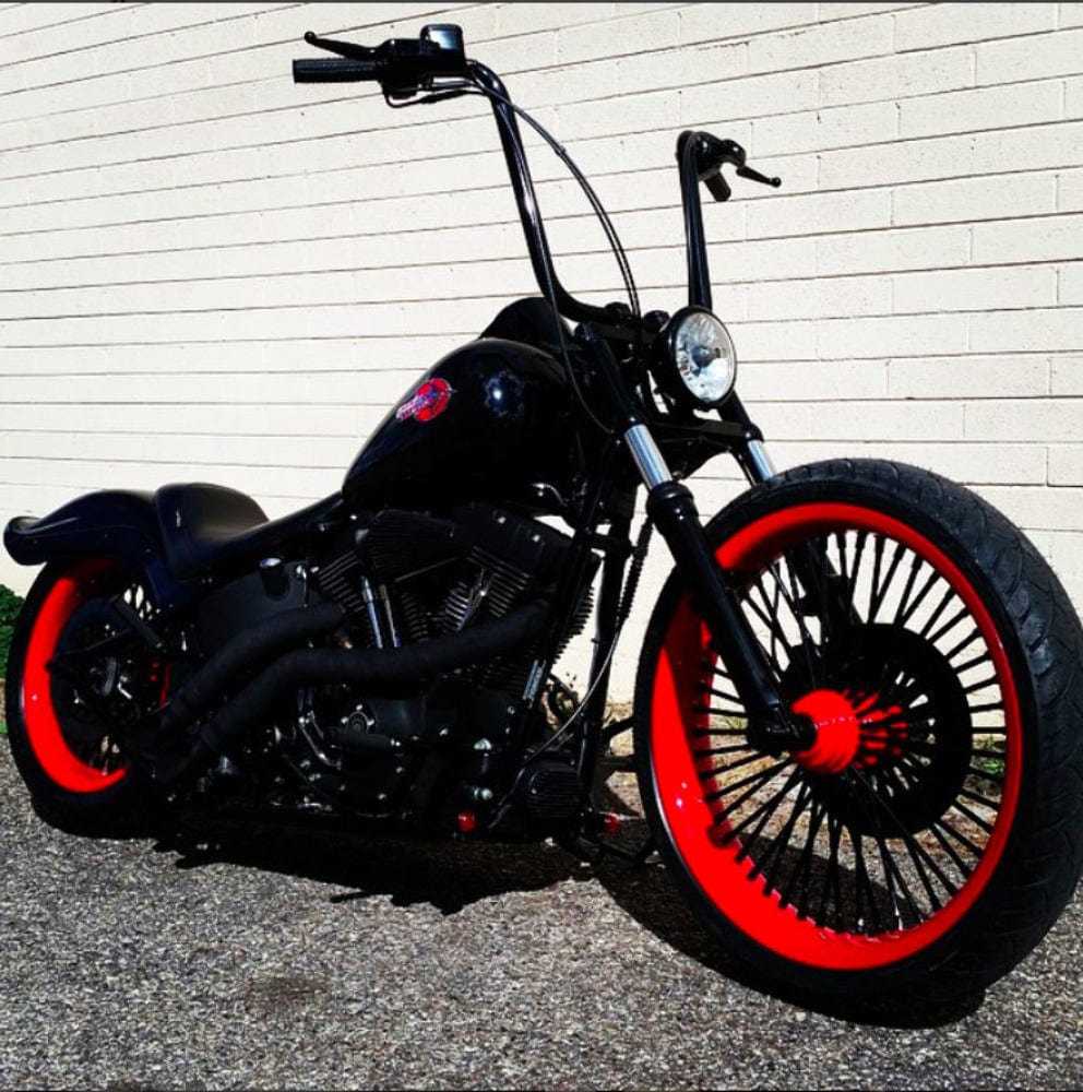 KST Kustoms, KST Kustoms Gloss Black 12" Straight Jacket Handlebars Bars Harley FLTR 1.25"