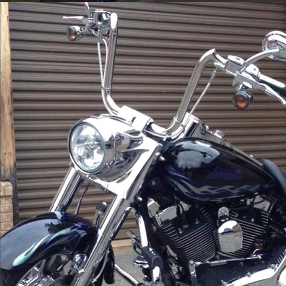 KST Kustoms, KST Kustoms Polished 16" Double Trouble Handlebars Bars Harley FLTR Softail Dyna