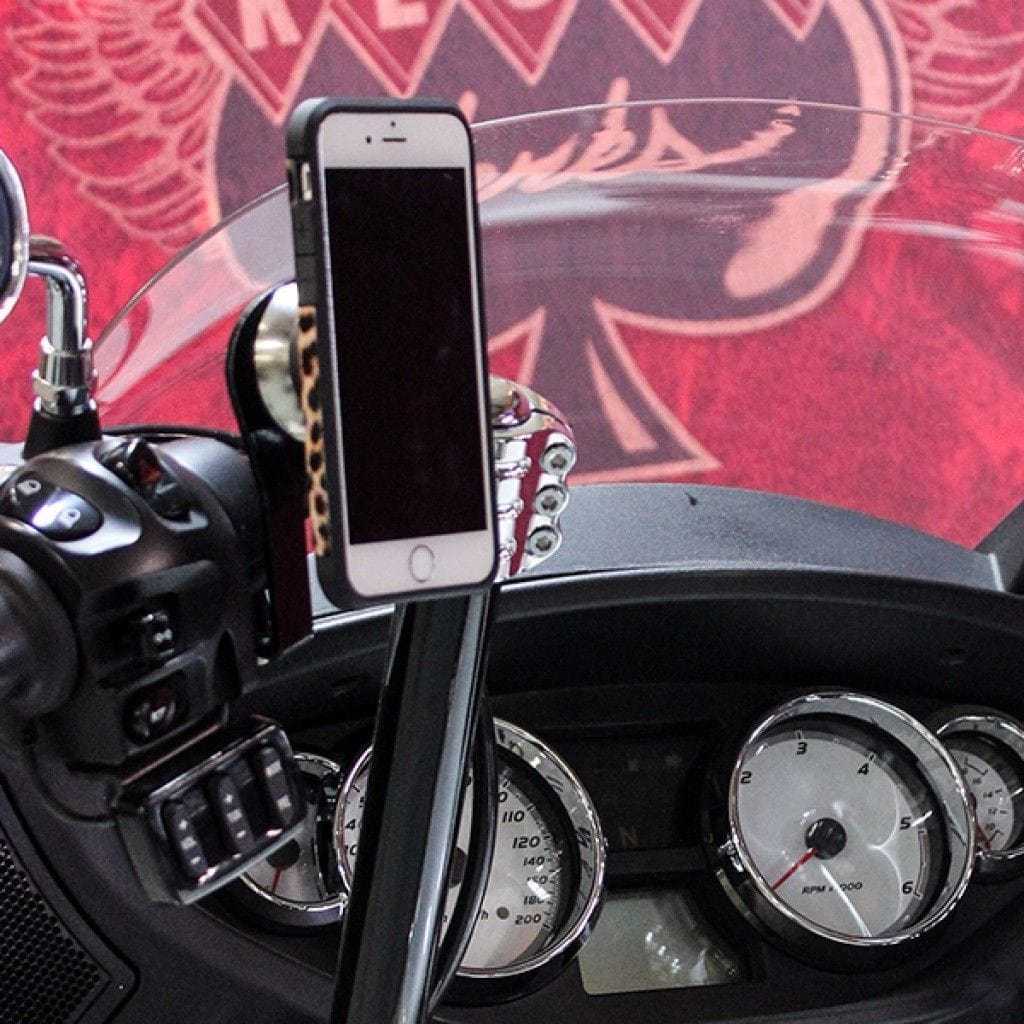 Klock Werks, Klock Werks Chrome Phone GPS Device Mount Left Switch Housing Clamp Victory 10Up