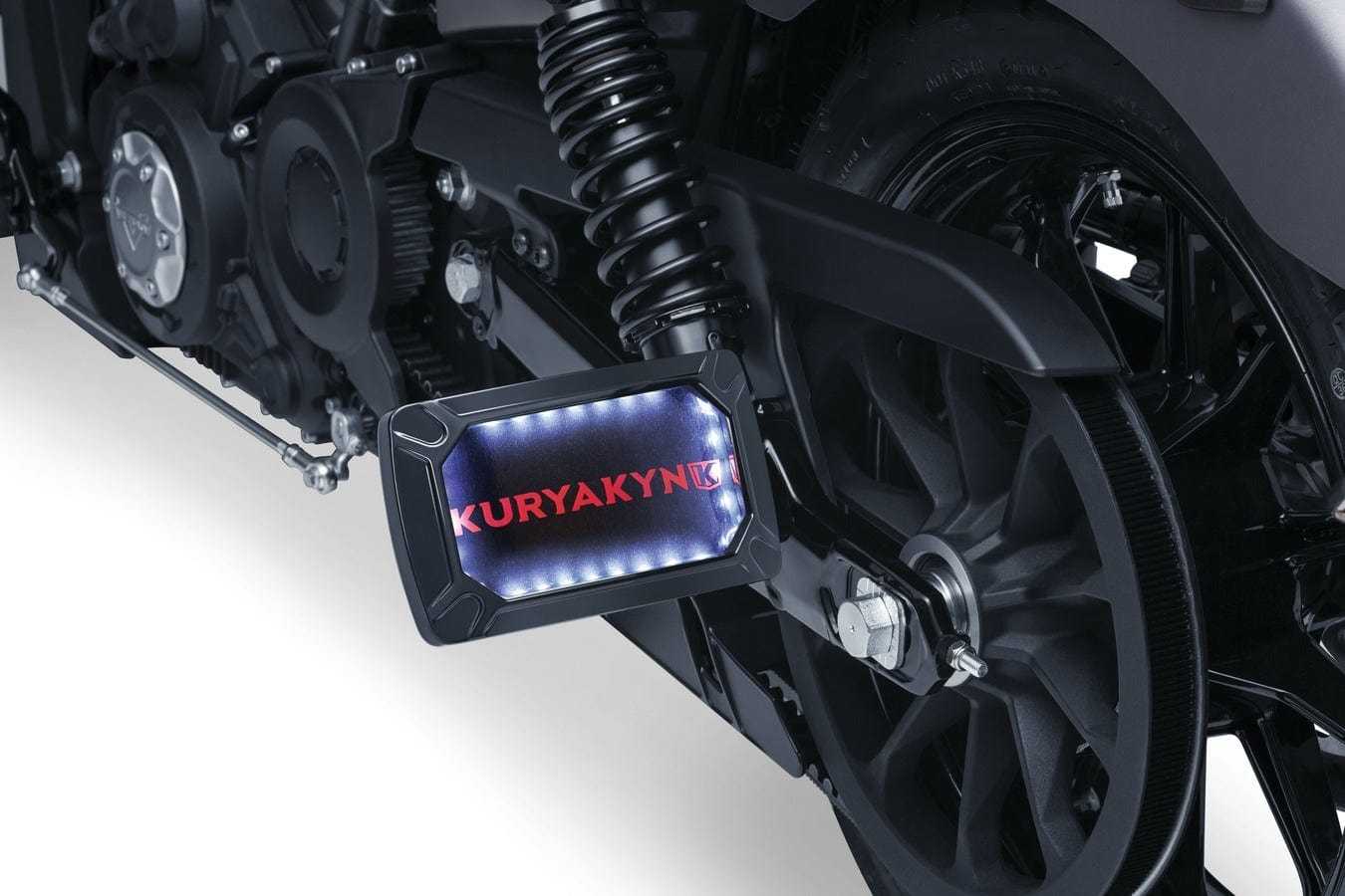 Kuryakyn, Kuryakyn Black Curved Horizontal License Plate Side Mount Harley Custom Chopper