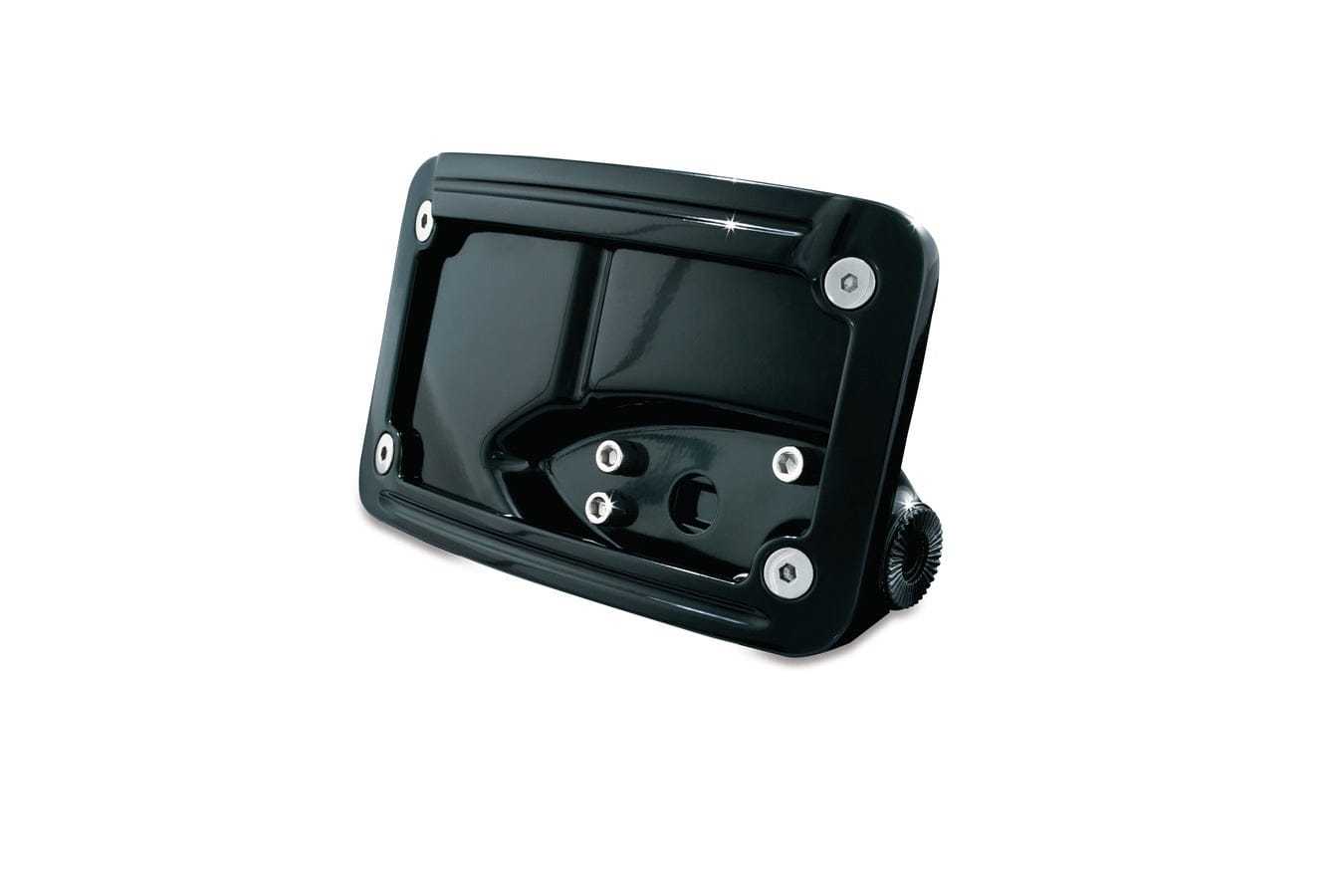 Kuryakyn Black Curved Horizontal License Plate Side Mount Harley Custom ...