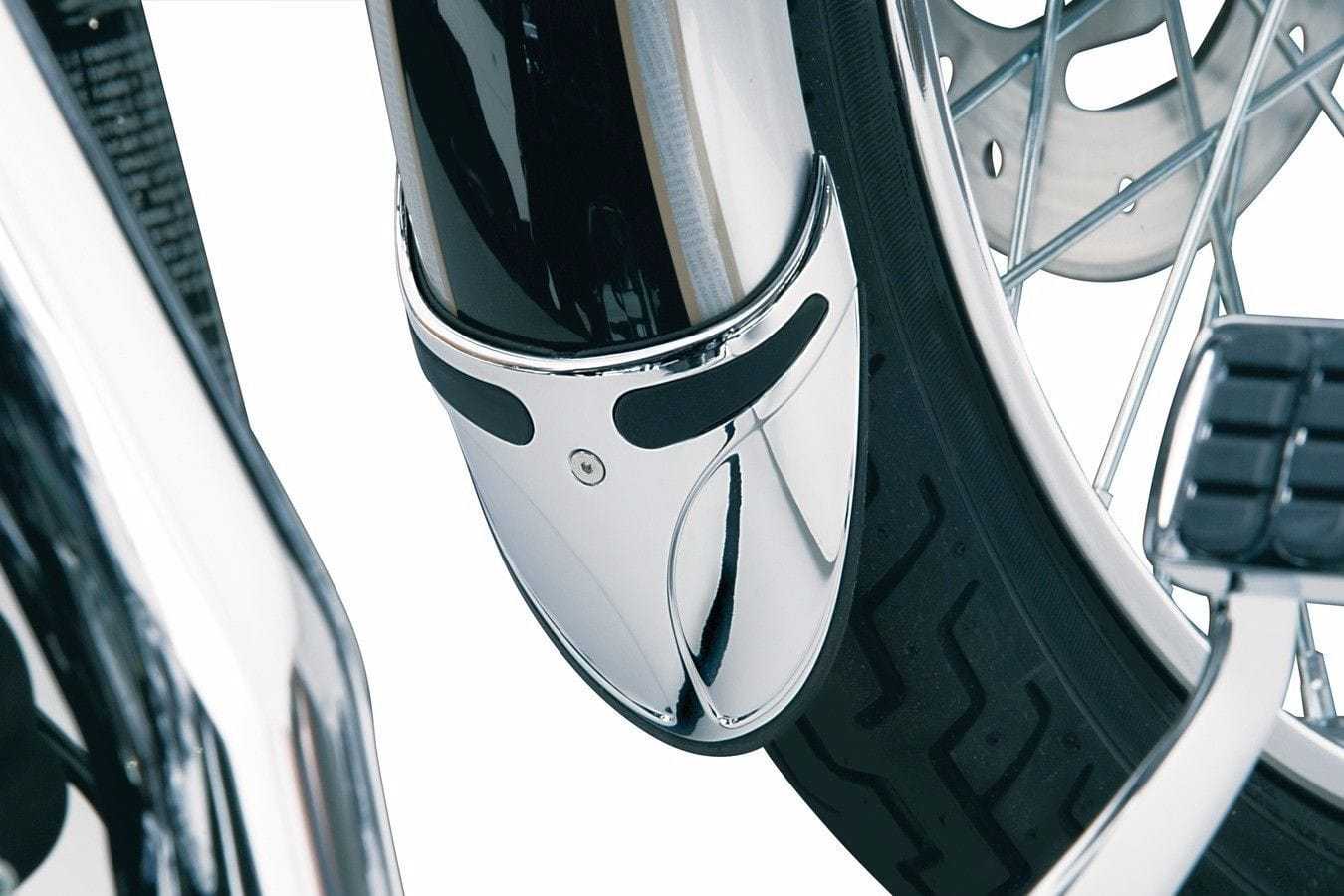 Kuryakyn, Kuryakyn Chrome Fender Extension Mud Flap Trim Narrow Harley Sportster Dyna FXST