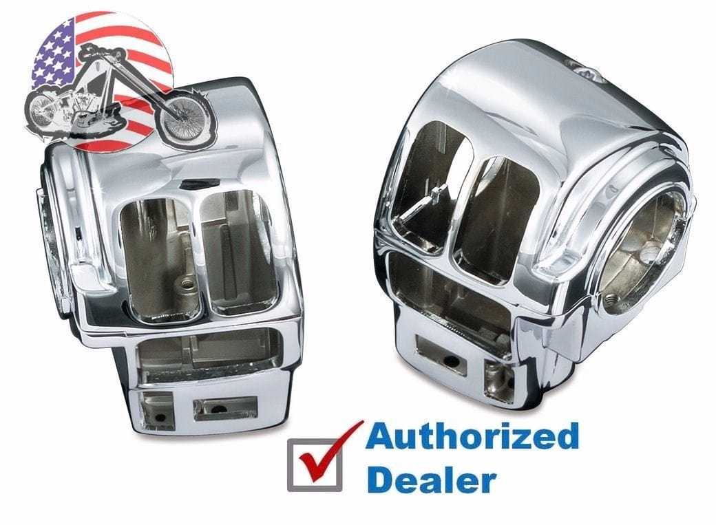 Kuryakyn, Kuryakyn Chrome Handlebar Control Switch Button Housing Set Pair Harley Touring