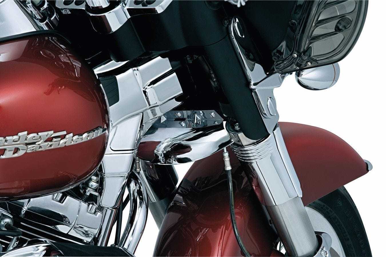 Kuryakyn, Kuryakyn Chrome Lower Triple Tree Air Wind Deflector Trim Accent Harley Touring