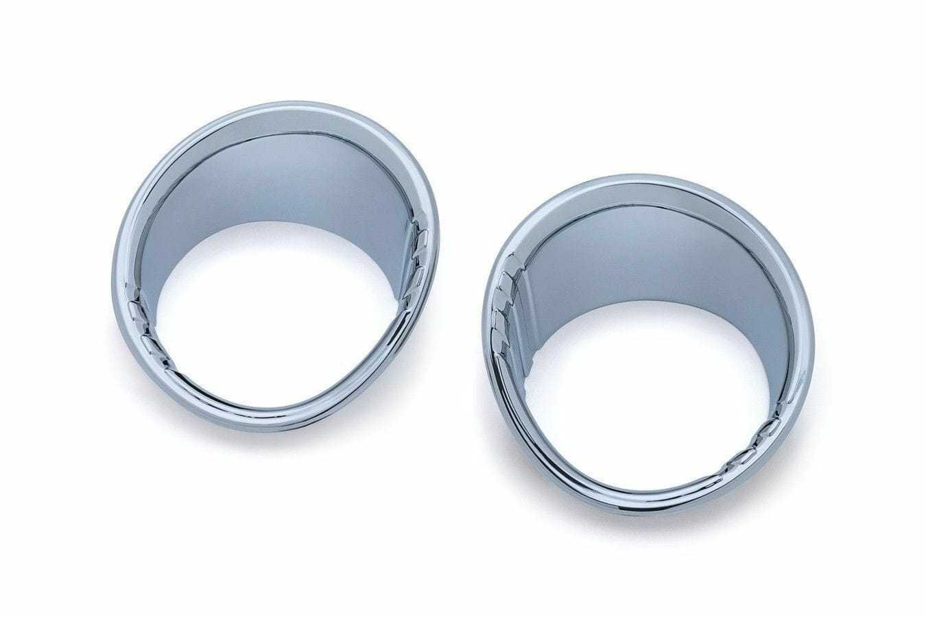 Kuryakyn, Kuryakyn Chrome Tri Line Fuel Voltage Gauge Bezels Harley Road Glide 2015-2020