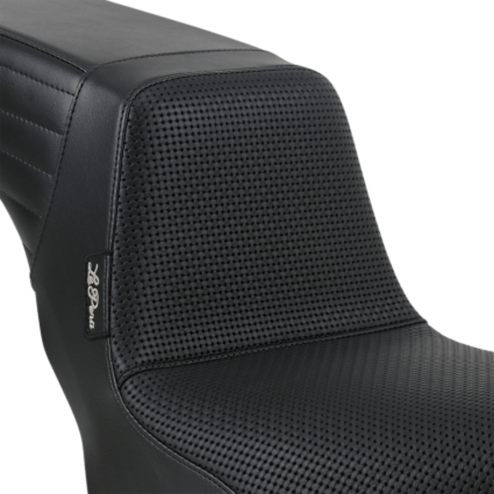 Le Pera, Le Pera Black Vinyl Kickflip Seat Basket Weave 2 Up Harley Softail FXBB 18-20