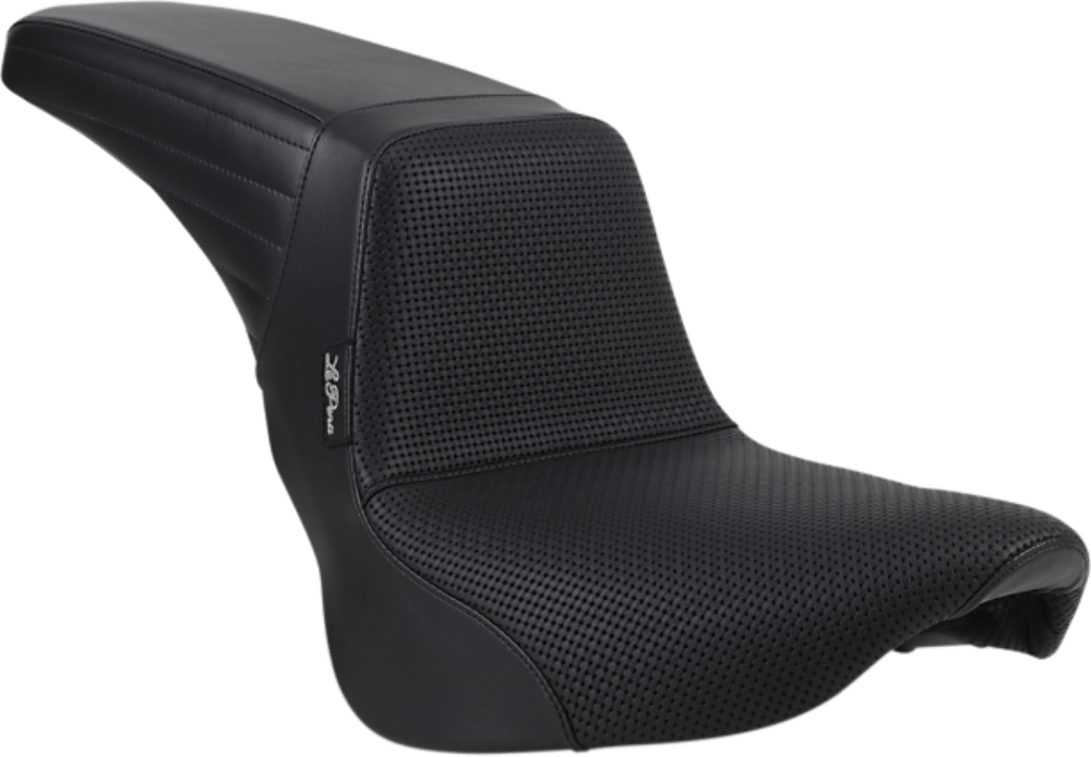 Le Pera, Le Pera Black Vinyl Kickflip Seat Basket Weave 2 Up Harley Softail FXBB 18-20