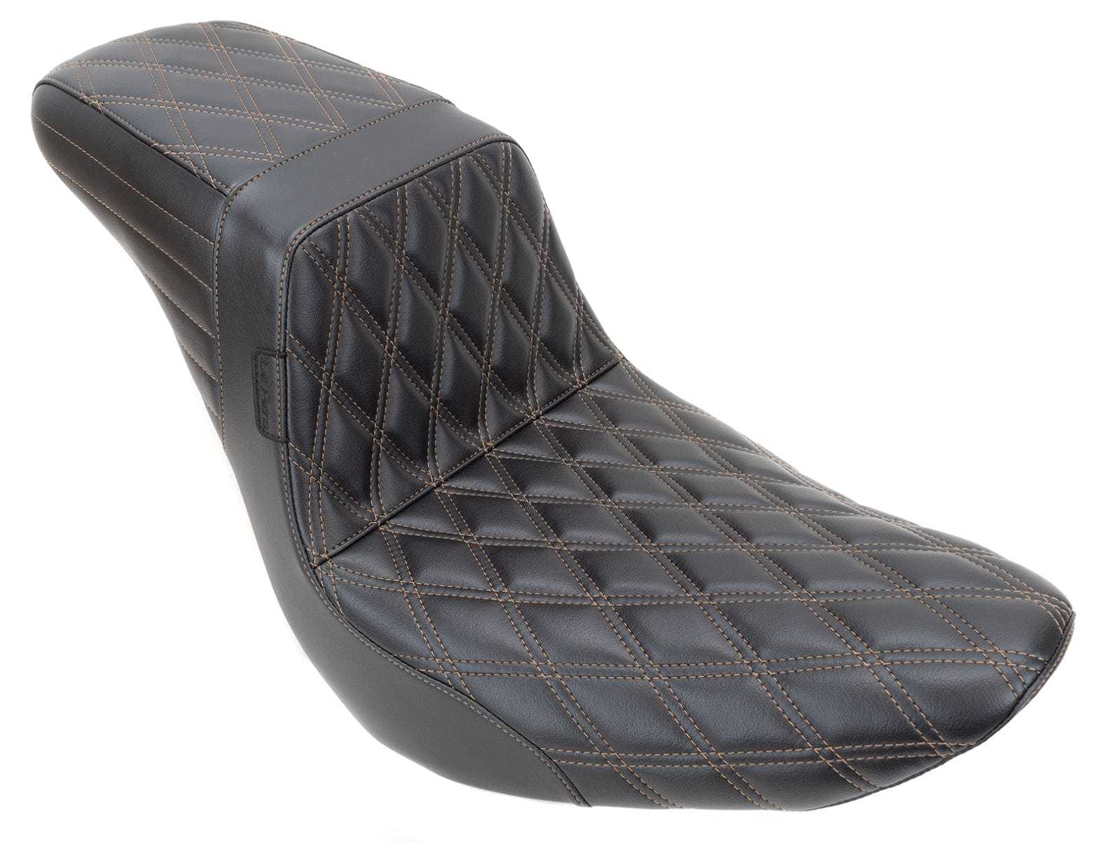 Le Pera, Le Pera Kickflip Brown Double Diamond 2Up Seat Harley Softail M8 18+ FXLRS FLSB