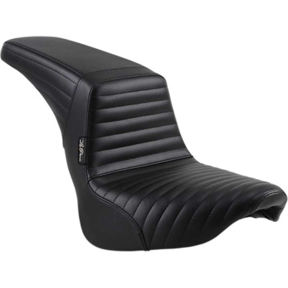 Le Pera, Le Pera Kickflip Pleated Black Vinyl Seat 2 Up Harley 18+ Softail FXLR FLSB M8