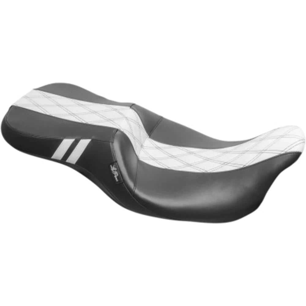 Le Pera, Le Pera Outcast 2 Up GT Black White Double Diamond Seat Harley Touring 2008-2020