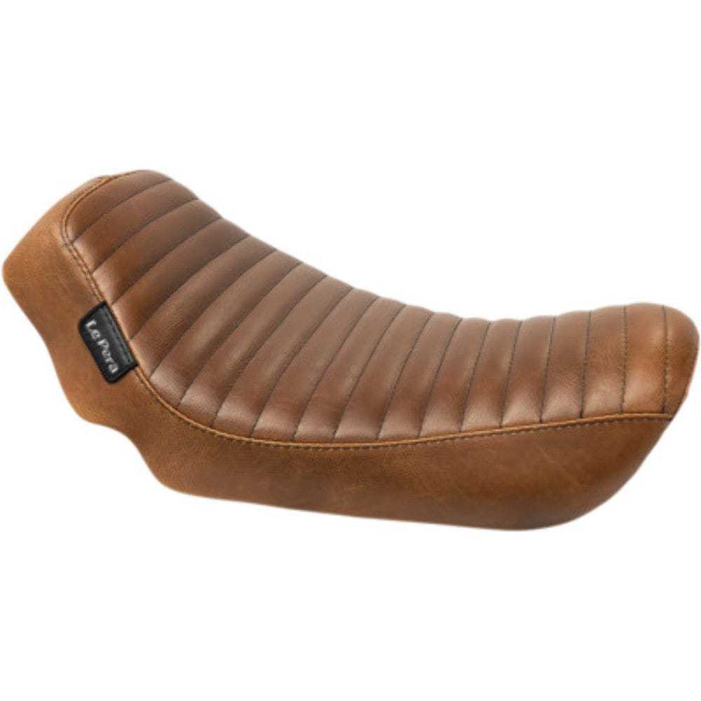 Le Pera, Le Pera Streaker Brown Pleated Low Profile Solo Driver Seat Harley 06-17 Dyna