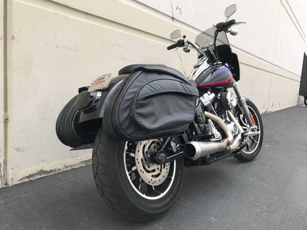 Leatherpros, Leatherpros V3 Retro FXDXT T-Sport Harley Softail 18+ Leather Bags Saddlebags