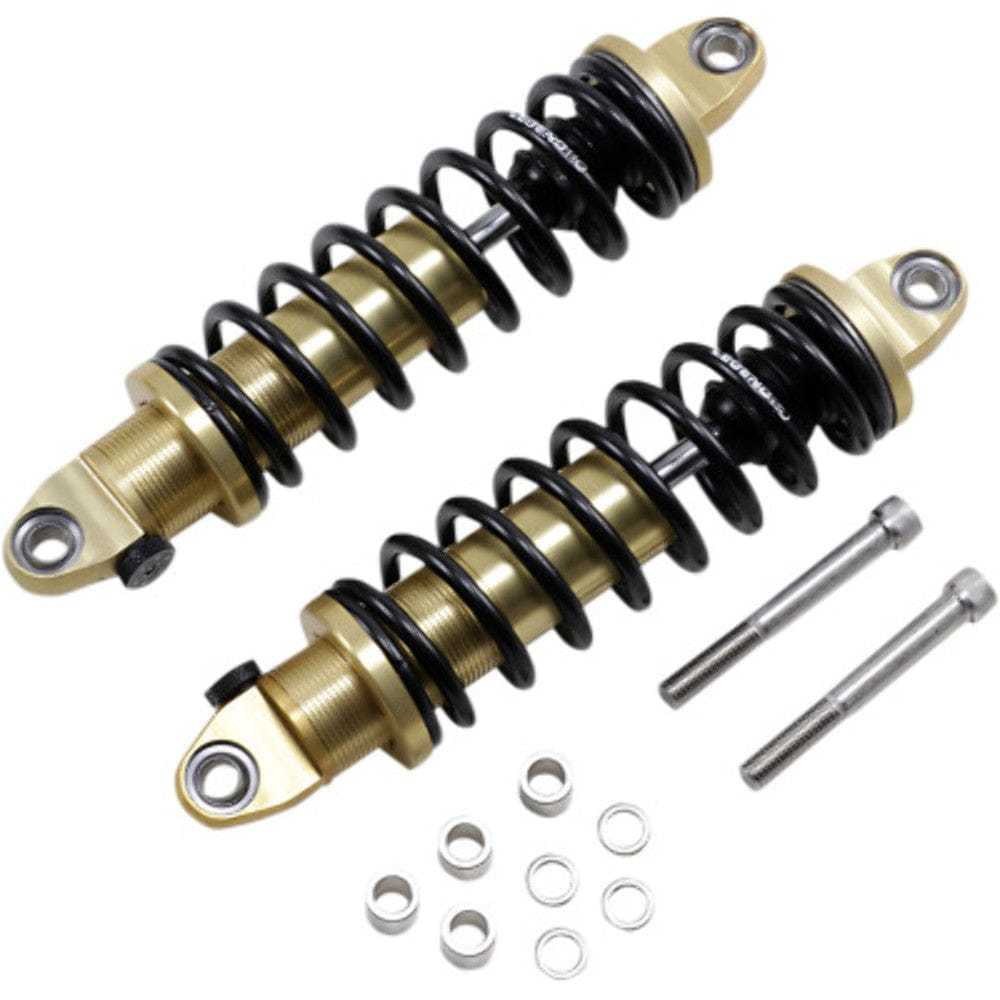 Legend Suspension, Legend Revo-A Adjustable Gold 12" Suspension Heavy Duty Shocks Harley Dyna 91-17