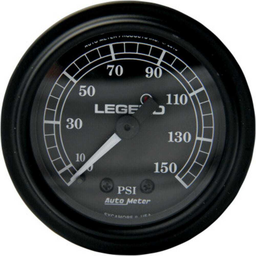 Legend Suspension, Legend Suspension Black Fairing Mount LED Backlit PSI Air Pressure Gauge Harley