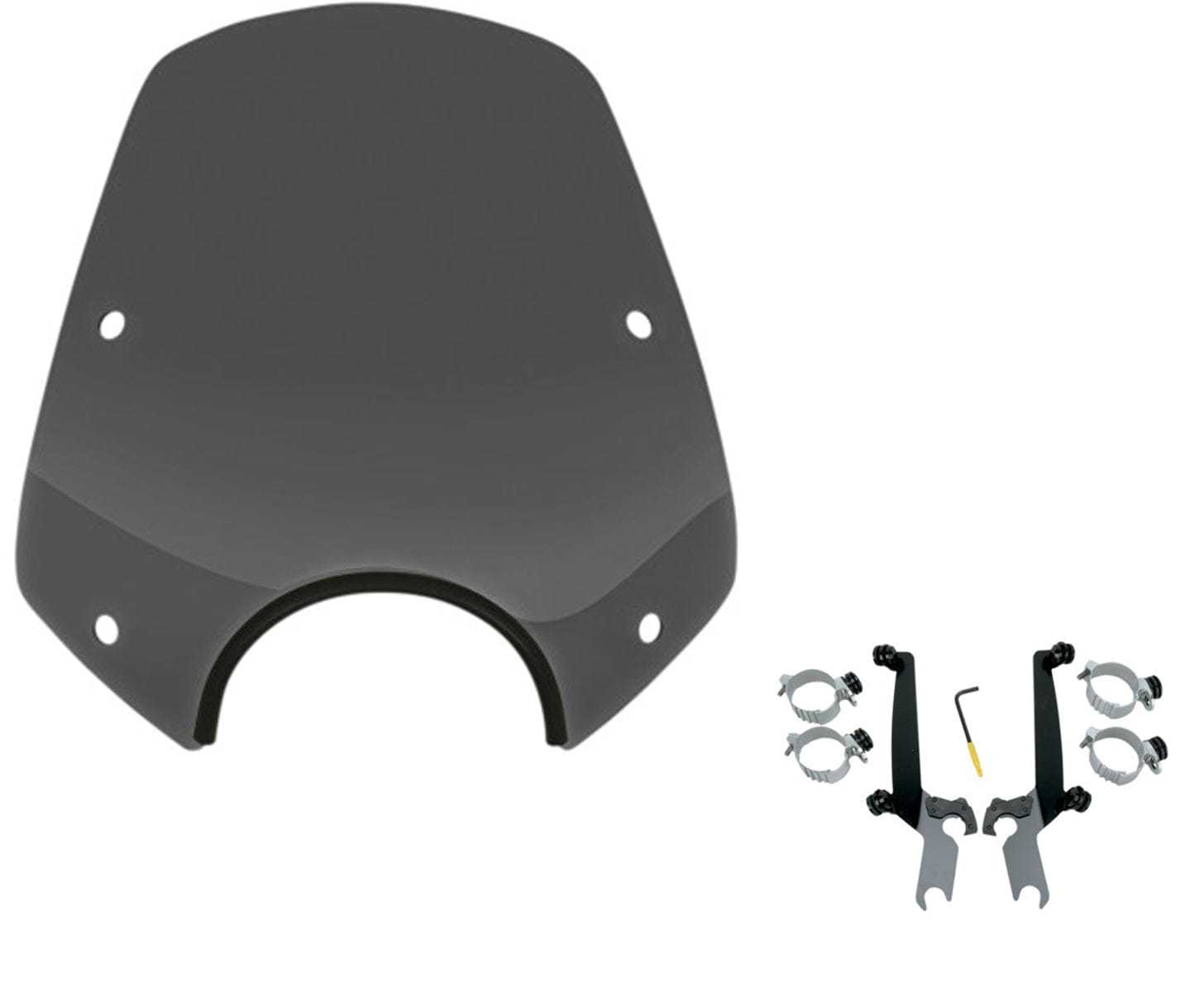 Memphis Shades, Memphis Shade Del Rey Sportshield Dark Black Smoke Mount Kit Harley Dyna Softail