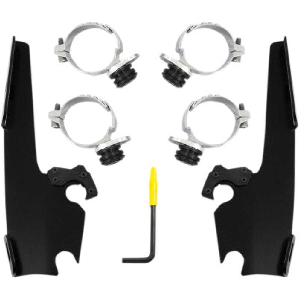 Memphis Shades, Memphis Shades 15" Fats Night Shade Black Windshield Mount Kit Harley FXLR 18+