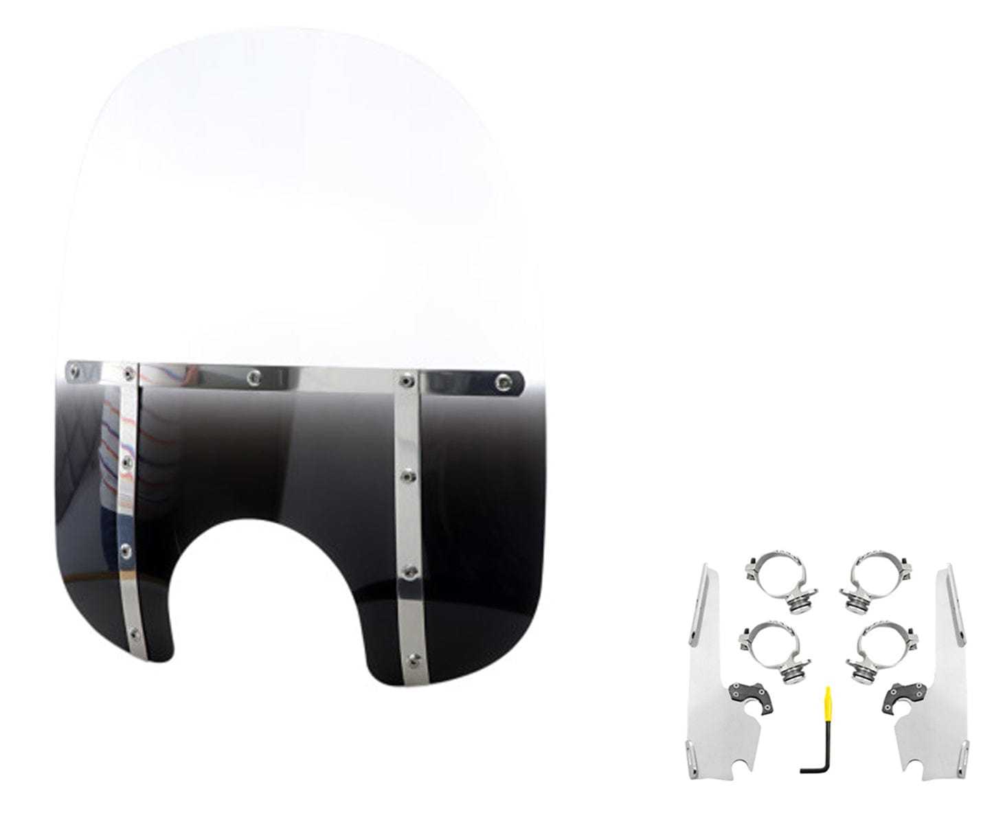 Memphis Shades, Memphis Shades 19" Fats Gradient Black Windshield Mount Kit Harley Low Rider 18+