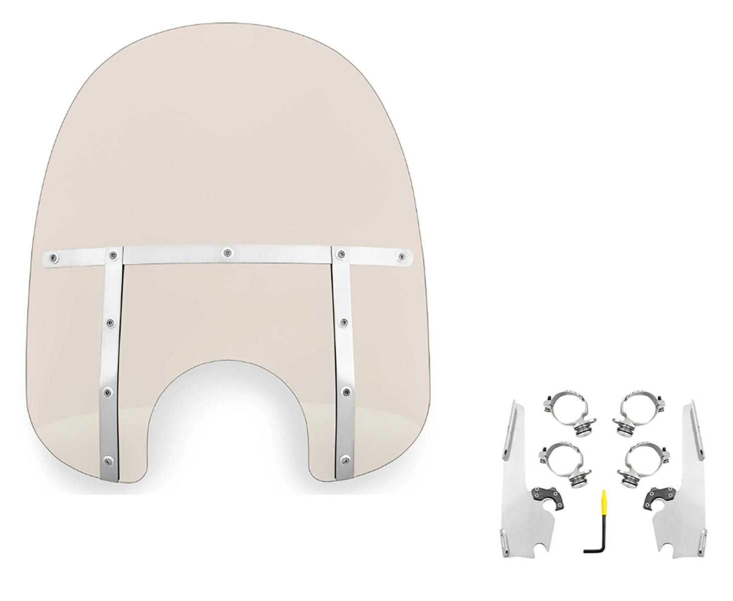 Memphis Shades, Memphis Shades 19" Fats Solar Windshield Mount Kit Harley Softail Low Rider 18+