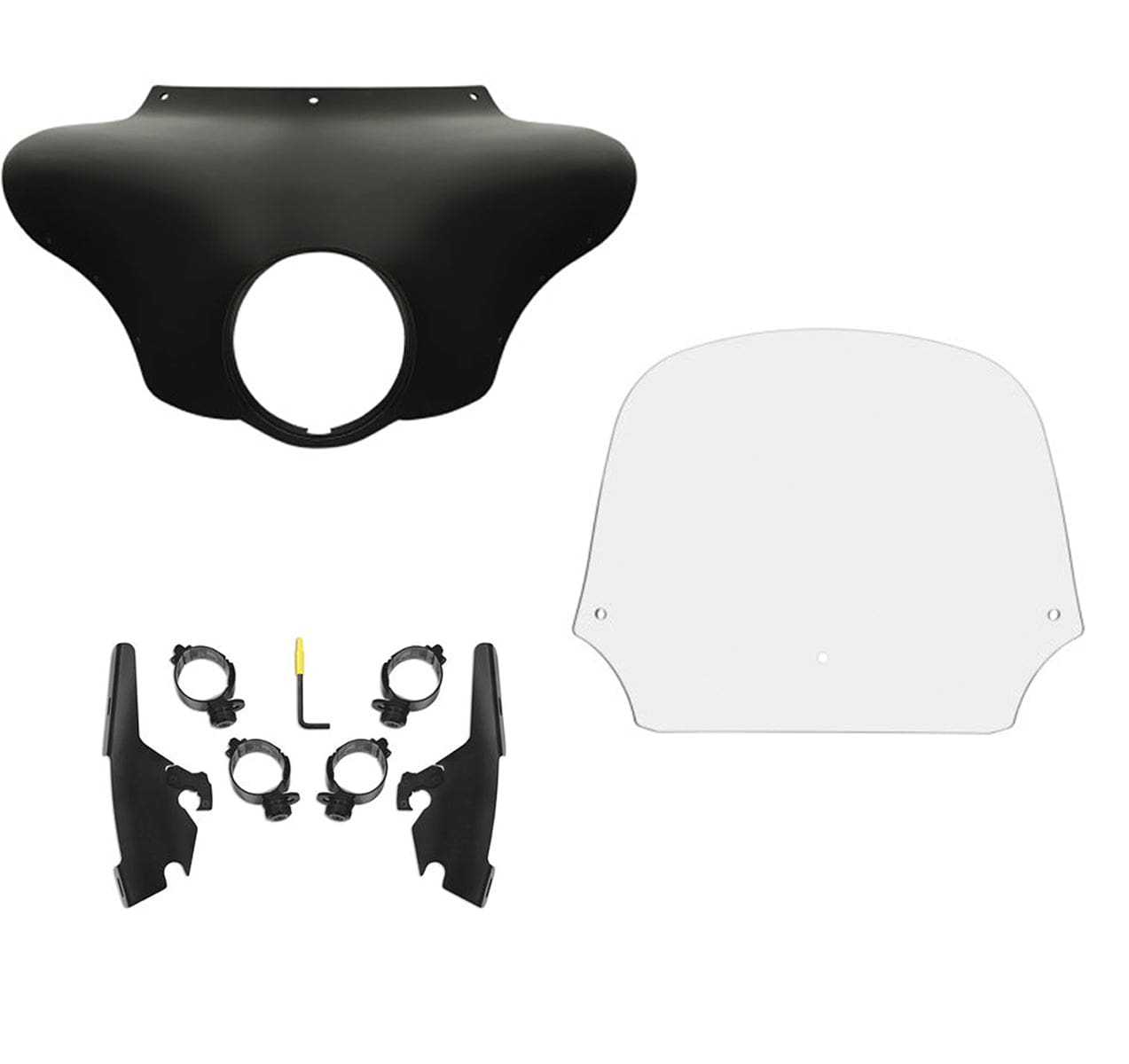 Memphis Shades, Memphis Shades Batwing Fairing 12" Clear Windshield Mount Harley 18+ Sport Glide