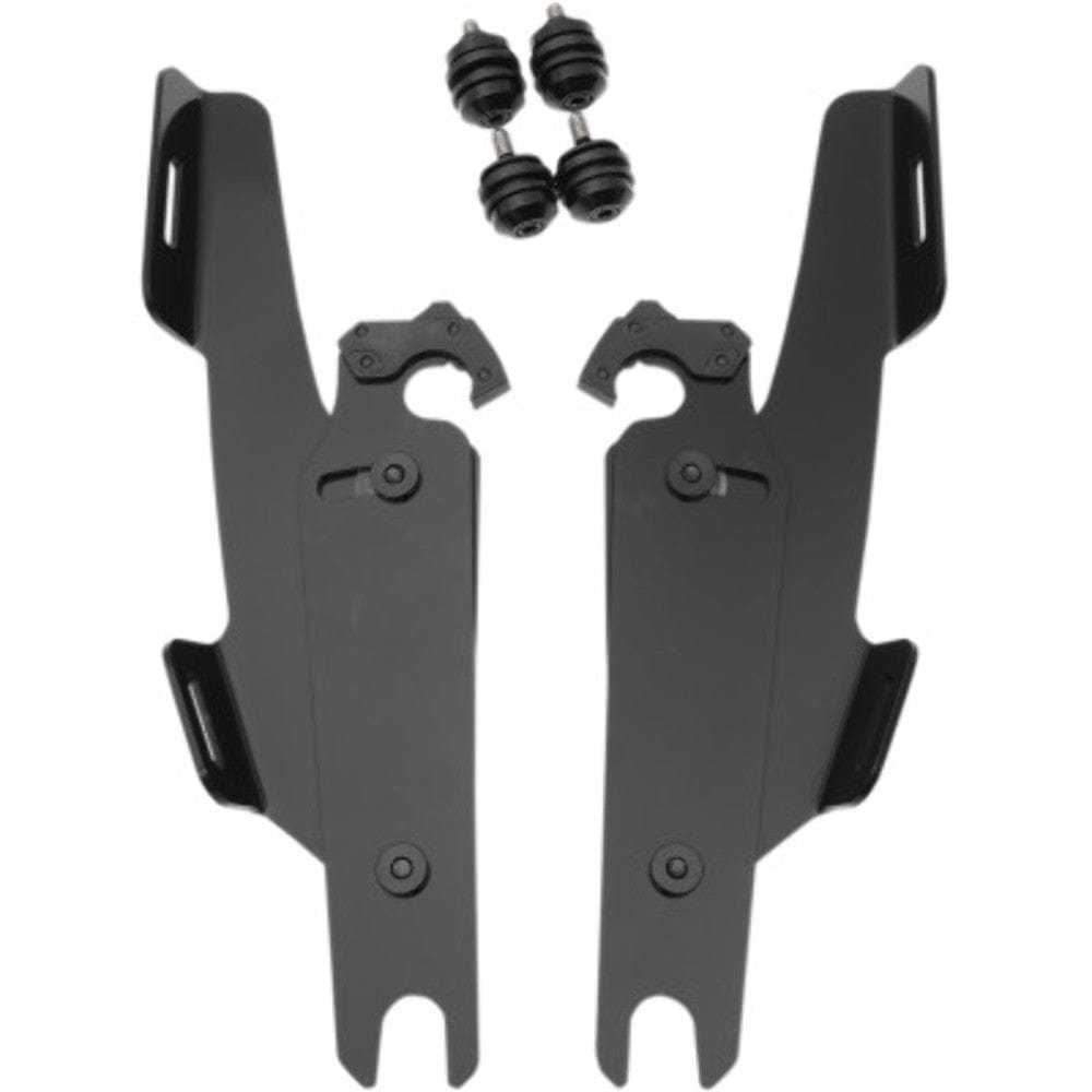 Memphis Shades, Memphis Shades Black Fats No-Tool Trigger-Lock Windshield Mounts Harley FLFB 18+