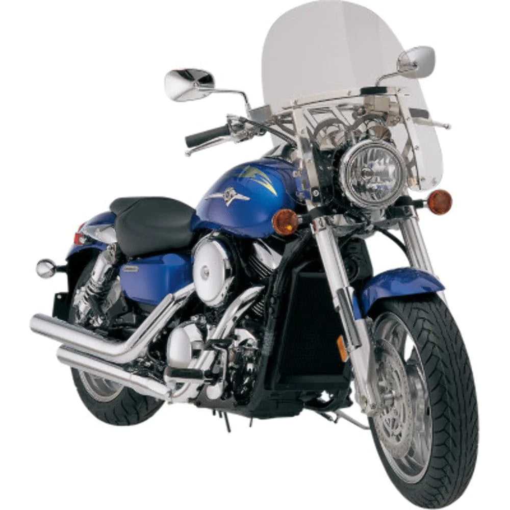 Memphis Shades, Memphis Shades Slim 17" Solar Windshield Polished Mounts Kit Harley 18+ FXBB