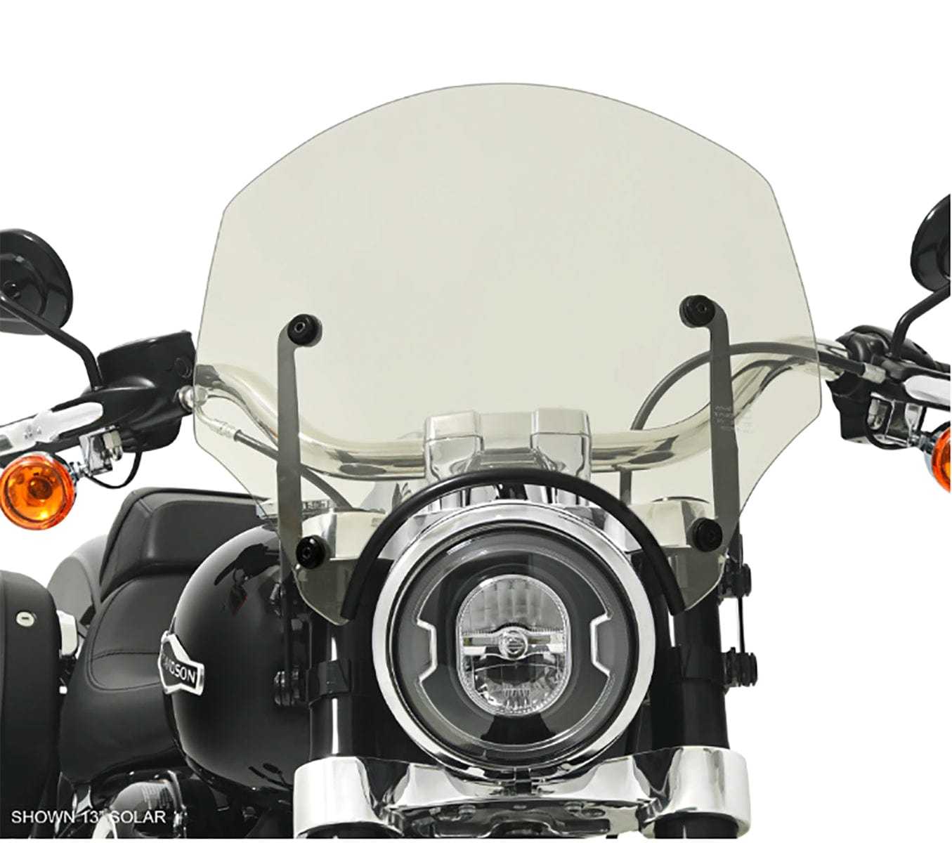 Memphis Shades, Memphis Shades Solar 13" El Paso Sportshield Black Mount Kit Harley Softail 18+