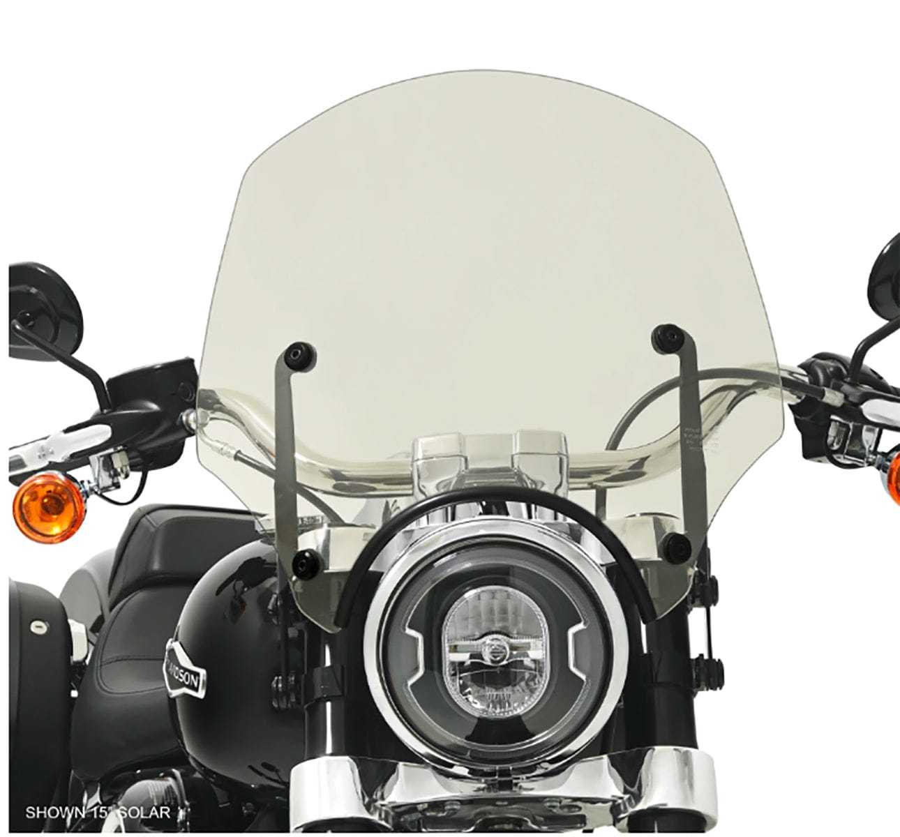 Memphis Shades, Memphis Shades Solar 15 El Paso Sportshield Polished Mount Harley Kit Softail M8