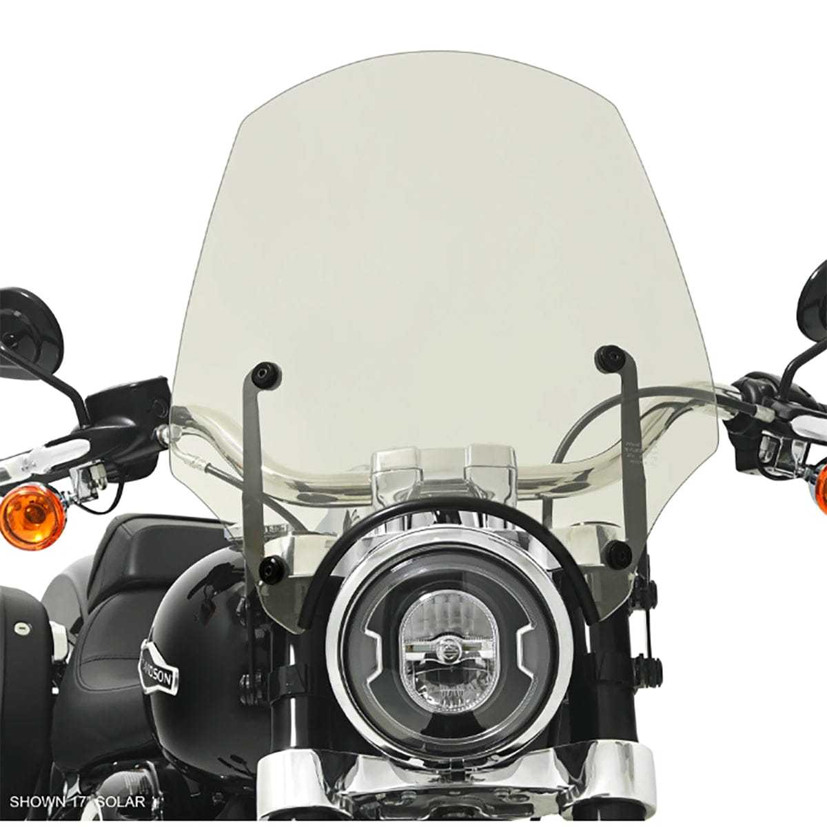 Memphis Shades, Memphis Shades Solar 17 El Paso Sportshield Polished Mount Harley Kit Softail M8