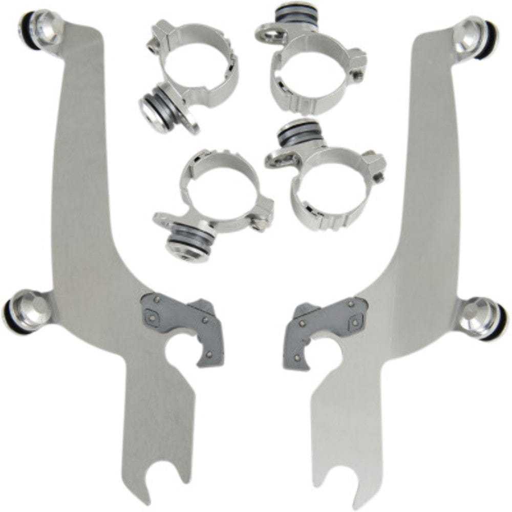 Memphis Shades, Memphis Shades Sportshield Polished Trigger-Lock Mounting Harley Softail Dyna