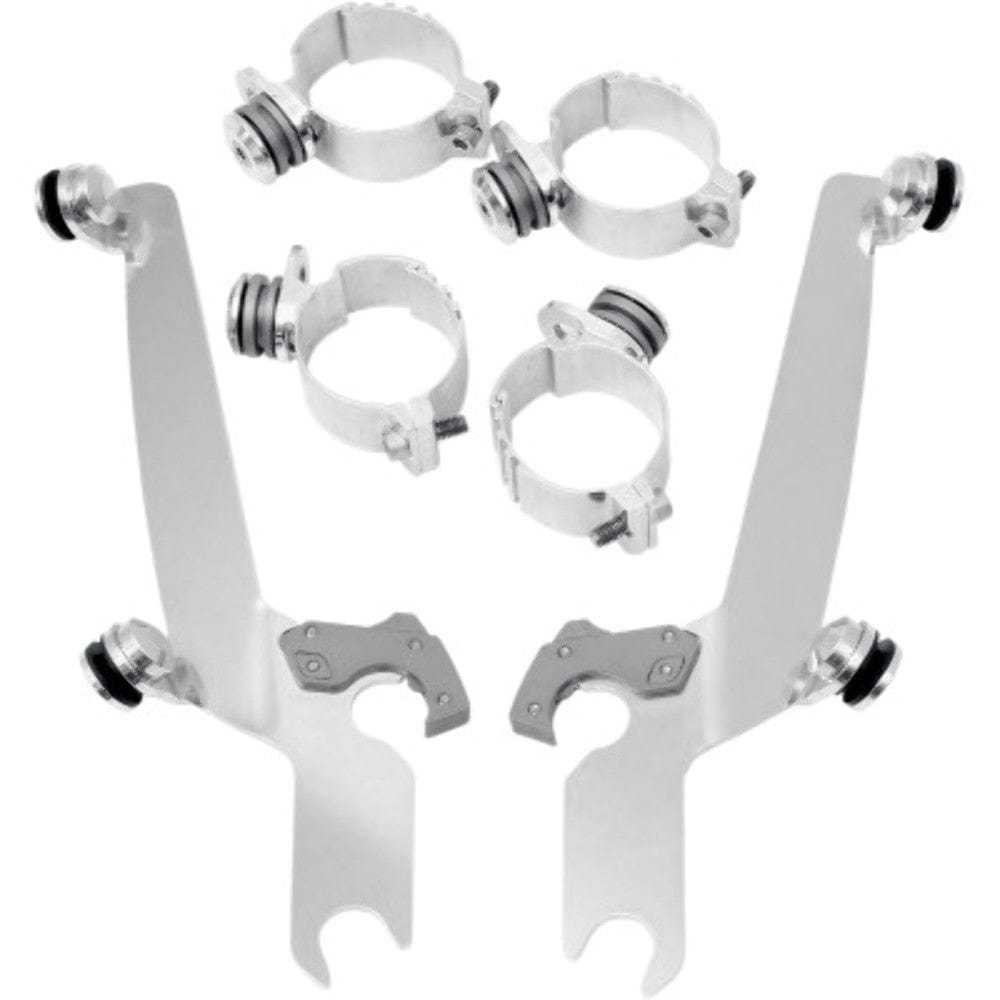 Memphis Shades, Memphis Shades Sportshield Polished Trigger-Lock Mounting Harley Softail Dyna