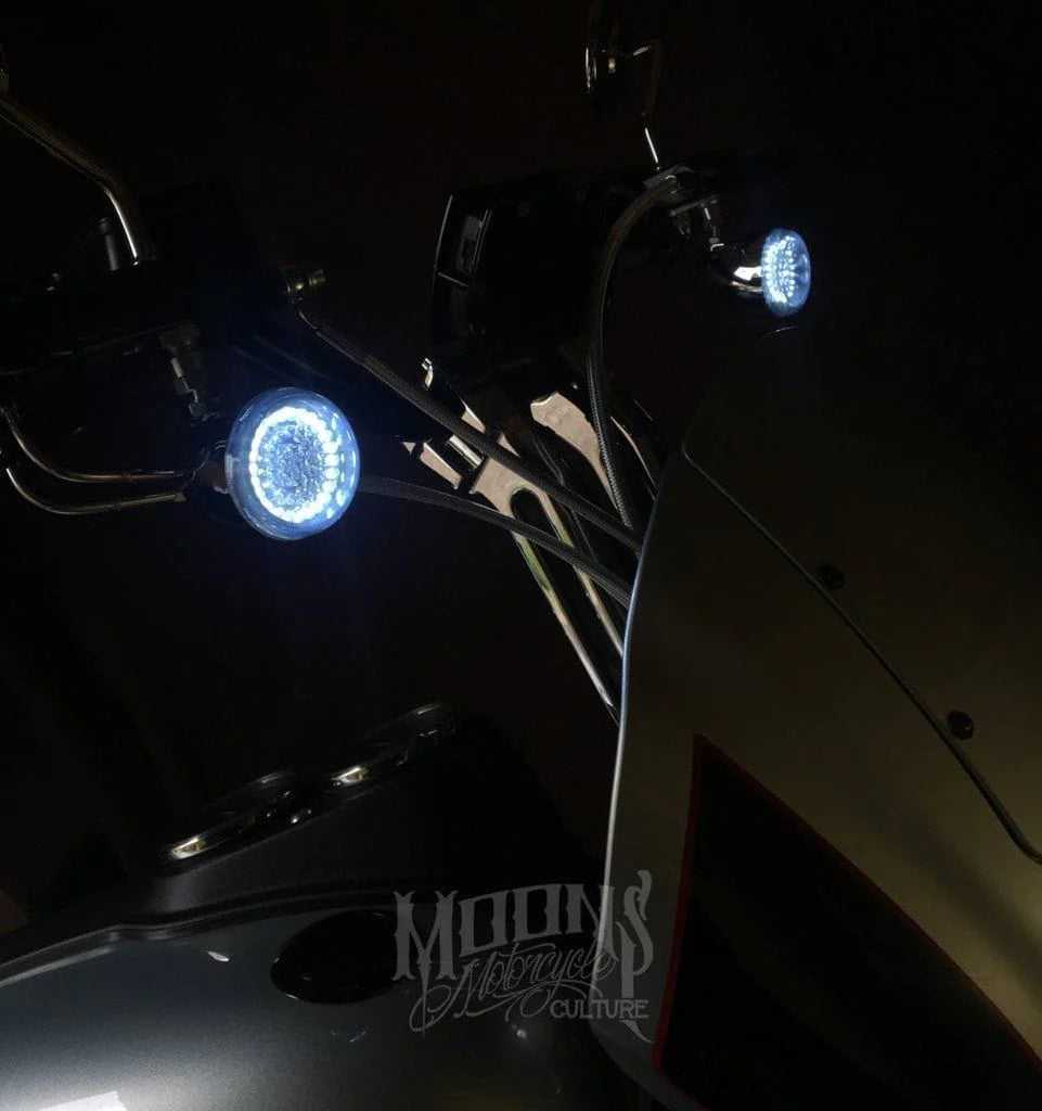 Moons MC, Moons MC Moon Pods LED Front Turn Signal Lens Bulb Insert Harley Dyna FXR XL