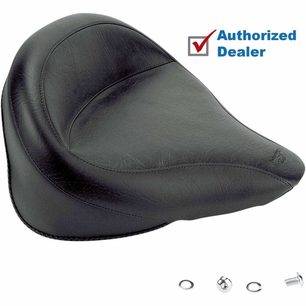 Mustang, Mustang 17.5" Wide Vintage Solo Seat Plain Black 2000-2006 Harley Softail 75096