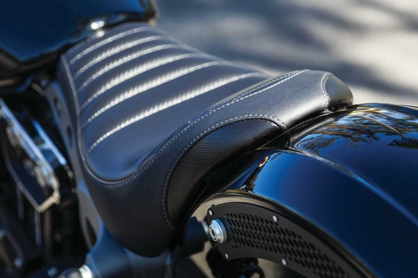 Mustang, Mustang Black Jared Mees Tuck & Roll Signature Solo Seat Indian 15+ Scout Sixty