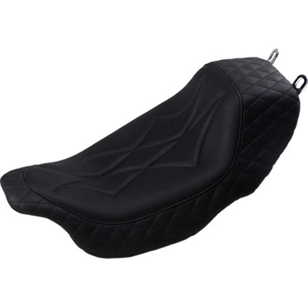 Mustang, Mustang Black Revere Journey Solo Seat Diamond Stitch Harley 08+ Touring Bagger