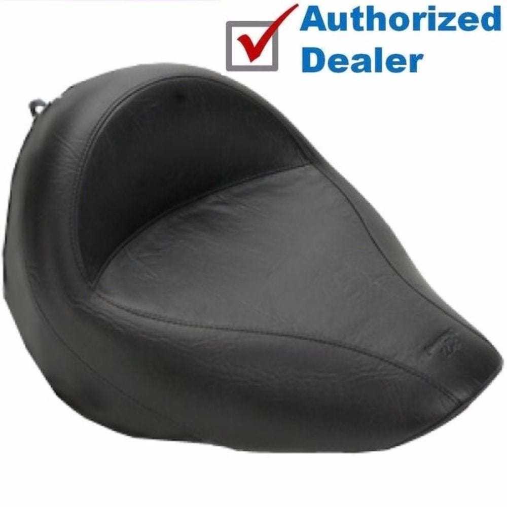 Mustang, Mustang Vintage Solo Seat Black 2006-2017 Harley Fatboy Softail 200 Tire 76244