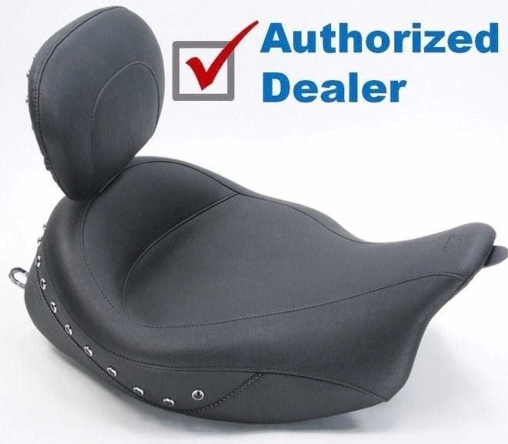 Mustang, Mustang Vintage Super Solo Seat Driver Backrest Black Studs 08-18 Harley Touring