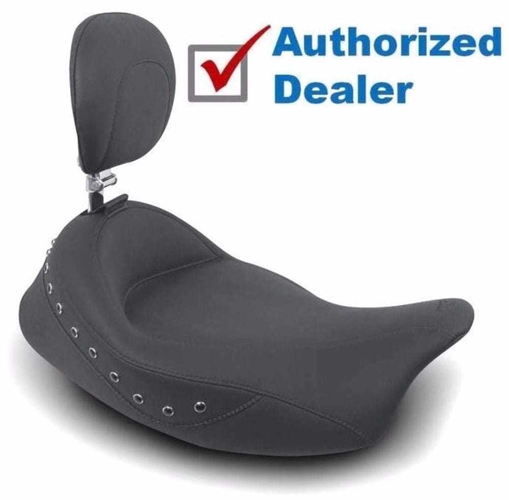 Mustang, Mustang Vintage Super Solo Seat Driver Backrest Black Studs 08-18 Harley Touring