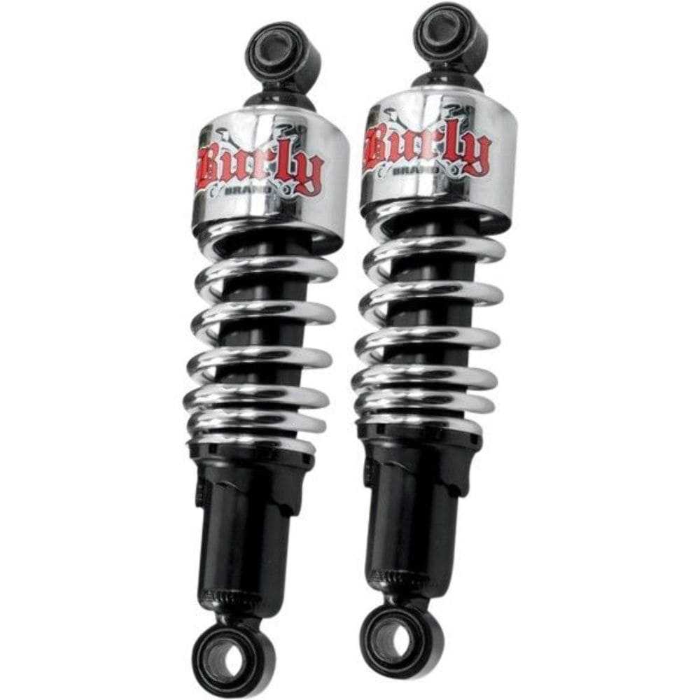 Burly Brand, New Burly Chrome 10.5" Slammer Rear Shocks Lowering Kit 1984-2020 Harley Touring