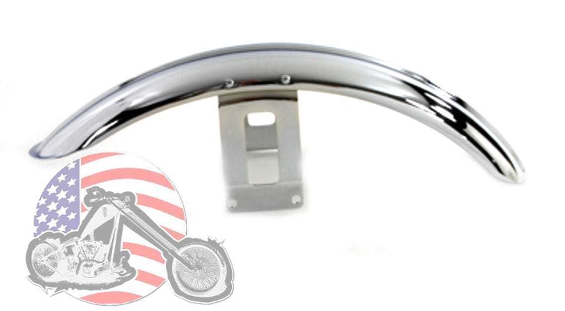 V-Twin Manufacturing, New Chrome Ribbed 21 Wheel Front Fender Harley Softail Wide Glide Chopper Bobber