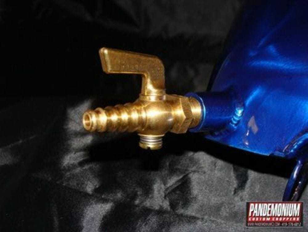 Pandemonium MC, Pandemonium Brass 1/4" Lever Petcock Fuel Gas Valve Harley XS650 Ironhead XL