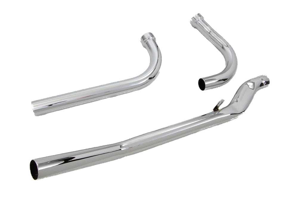 V-Twin Manufacturing, Paughco Chrome Up Sweep Drag Exhaust Header Pipes Harley Generator Panhead